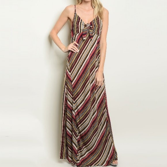 Ganji Dresses & Skirts - Stripe Cotton Maxi Dresses